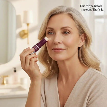GenZnY anti aging balm stick applied on face before makeup for smooth skin