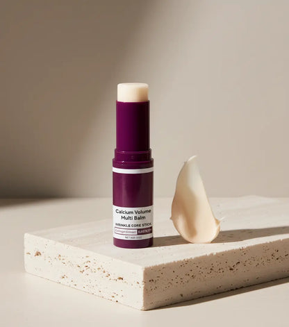 Close-up texture of GenZnY balm stick showing smooth moisturizing finish found in lumilux balm products